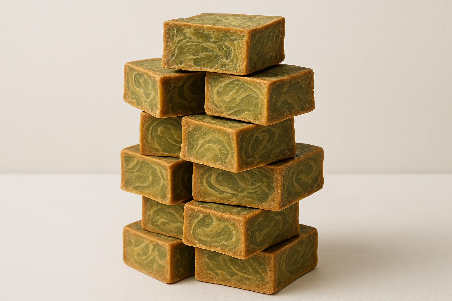 Aleppo seife Natur und bio und gestapelt aufeinander aber auf viel einander